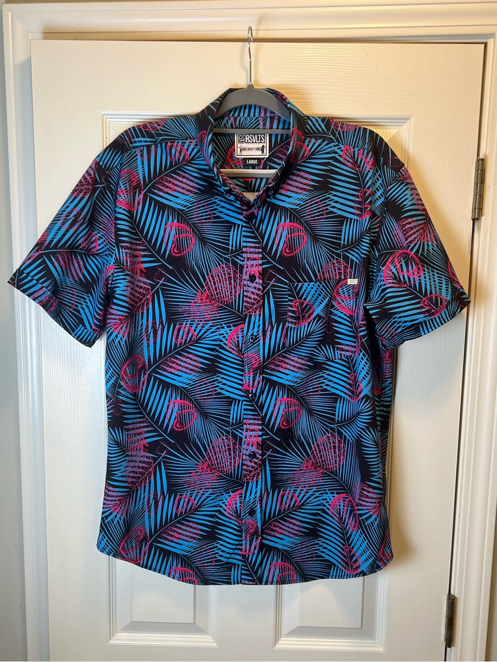 RSVLTS Miami Vice Tropical Print Kunuflex Line Button Down Shirt
